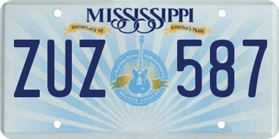 MS license plate ZUZ587