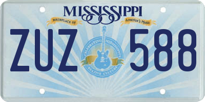 MS license plate ZUZ588