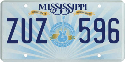 MS license plate ZUZ596