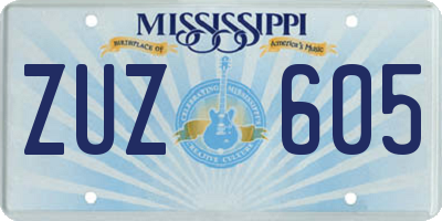 MS license plate ZUZ605