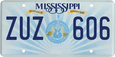 MS license plate ZUZ606