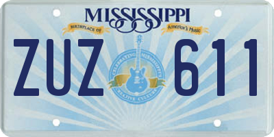 MS license plate ZUZ611