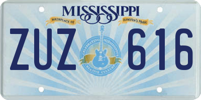 MS license plate ZUZ616