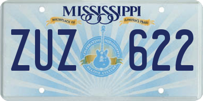 MS license plate ZUZ622