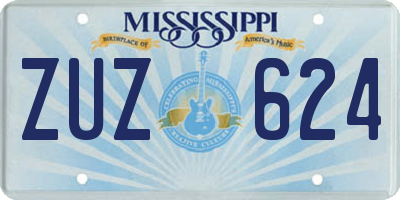 MS license plate ZUZ624