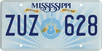 MS license plate ZUZ628