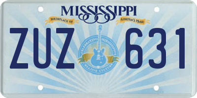 MS license plate ZUZ631