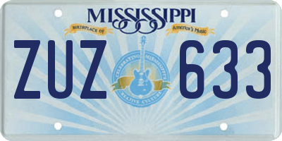 MS license plate ZUZ633