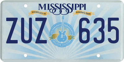 MS license plate ZUZ635