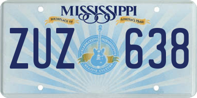 MS license plate ZUZ638