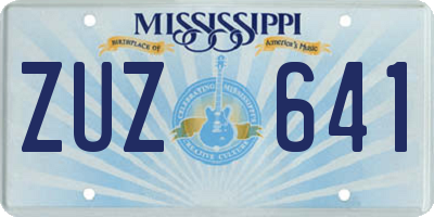 MS license plate ZUZ641