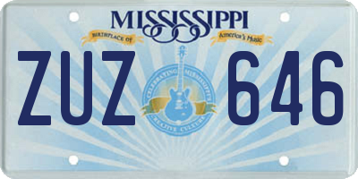 MS license plate ZUZ646