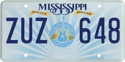 MS license plate ZUZ648