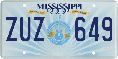 MS license plate ZUZ649