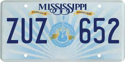 MS license plate ZUZ652