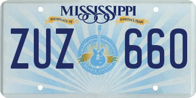 MS license plate ZUZ660