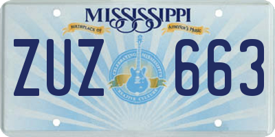 MS license plate ZUZ663