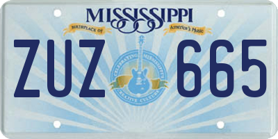 MS license plate ZUZ665