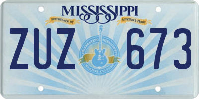 MS license plate ZUZ673