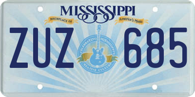 MS license plate ZUZ685