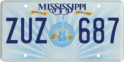 MS license plate ZUZ687