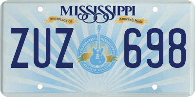 MS license plate ZUZ698
