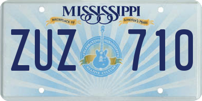 MS license plate ZUZ710