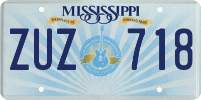 MS license plate ZUZ718