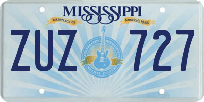 MS license plate ZUZ727