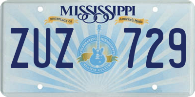 MS license plate ZUZ729