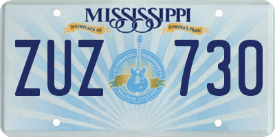 MS license plate ZUZ730