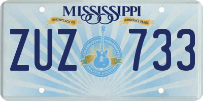 MS license plate ZUZ733