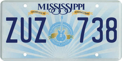 MS license plate ZUZ738