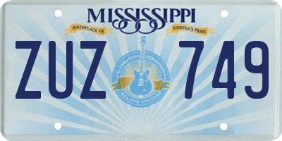 MS license plate ZUZ749