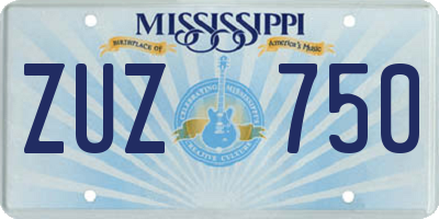 MS license plate ZUZ750