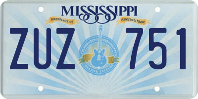 MS license plate ZUZ751