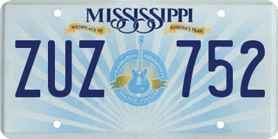 MS license plate ZUZ752
