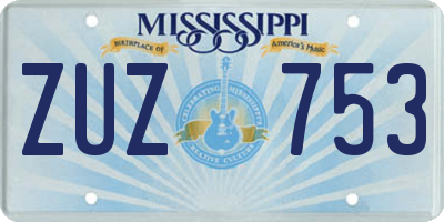 MS license plate ZUZ753