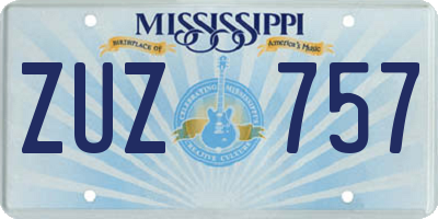 MS license plate ZUZ757