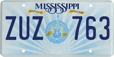 MS license plate ZUZ763
