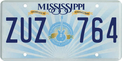 MS license plate ZUZ764