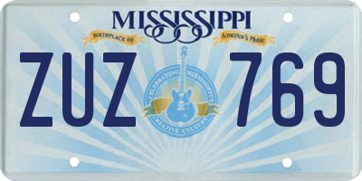 MS license plate ZUZ769