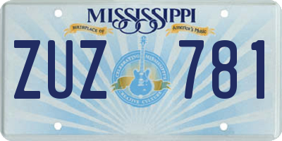 MS license plate ZUZ781