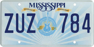 MS license plate ZUZ784