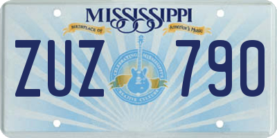 MS license plate ZUZ790