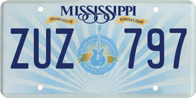 MS license plate ZUZ797