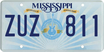 MS license plate ZUZ811