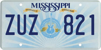MS license plate ZUZ821
