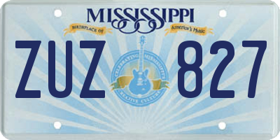 MS license plate ZUZ827