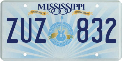 MS license plate ZUZ832
